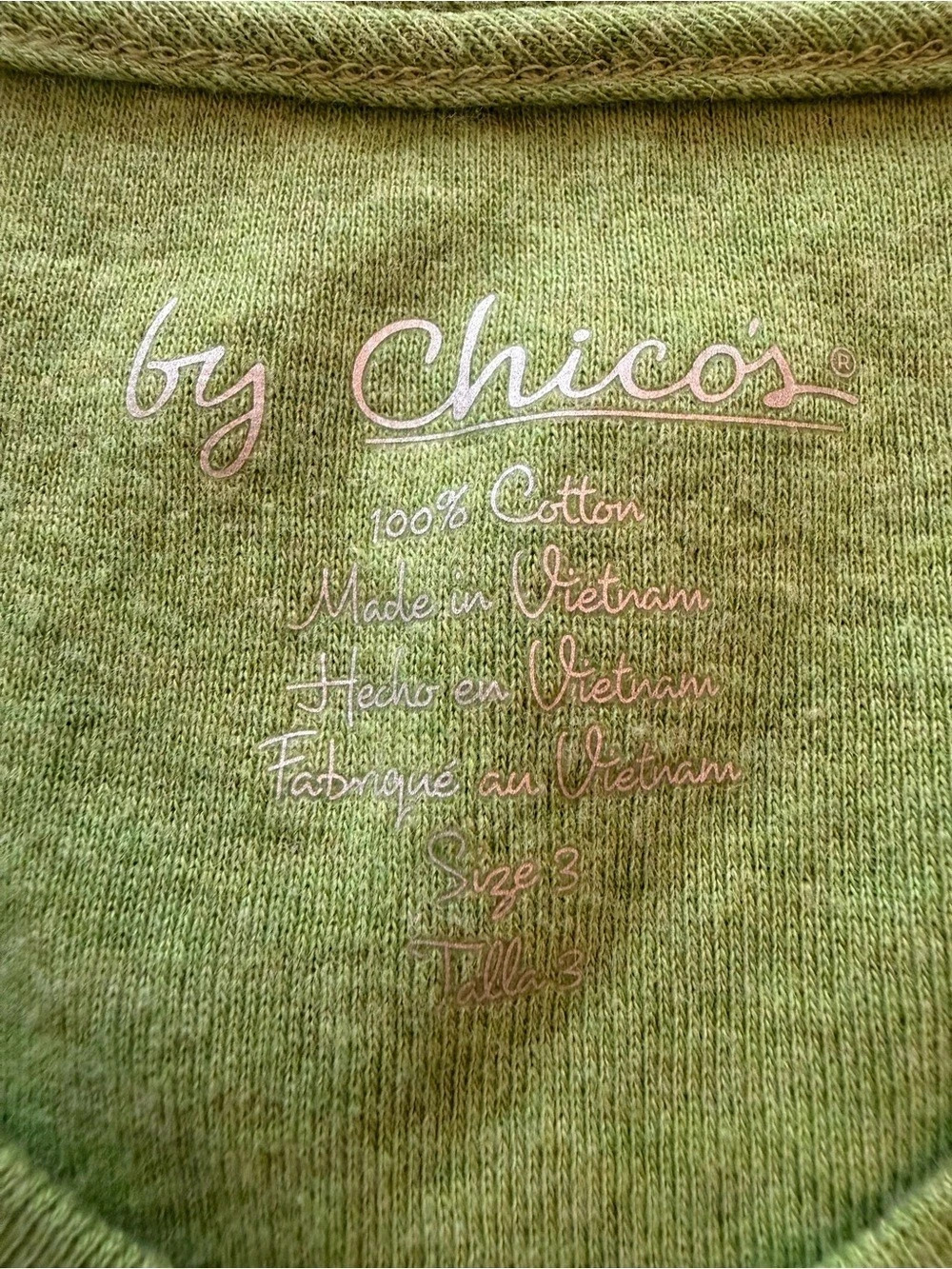 Chico’s 2-Piece Greens V-Neck Cotton T-Shirt Bundle Size XL - Picture 3 of 12